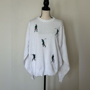 Embroidered Golfer Sweater - Oversized